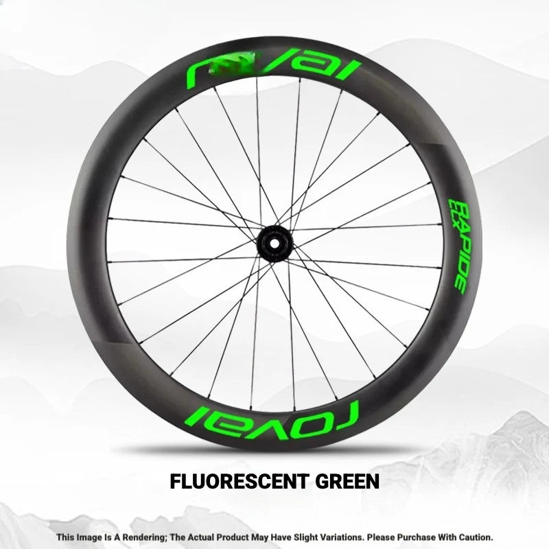 ROVAL RAPIDE CLX II Logo Color Change Sticker Full Set for Two Wheels + Backup Included Fluorescent Green