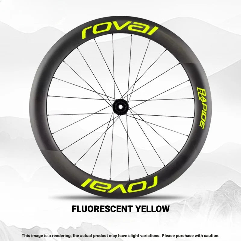ROVAL RAPIDE CLX II Logo Color Change Sticker Full Set for Two Wheels + Backup Included Fluorescent Yellow
