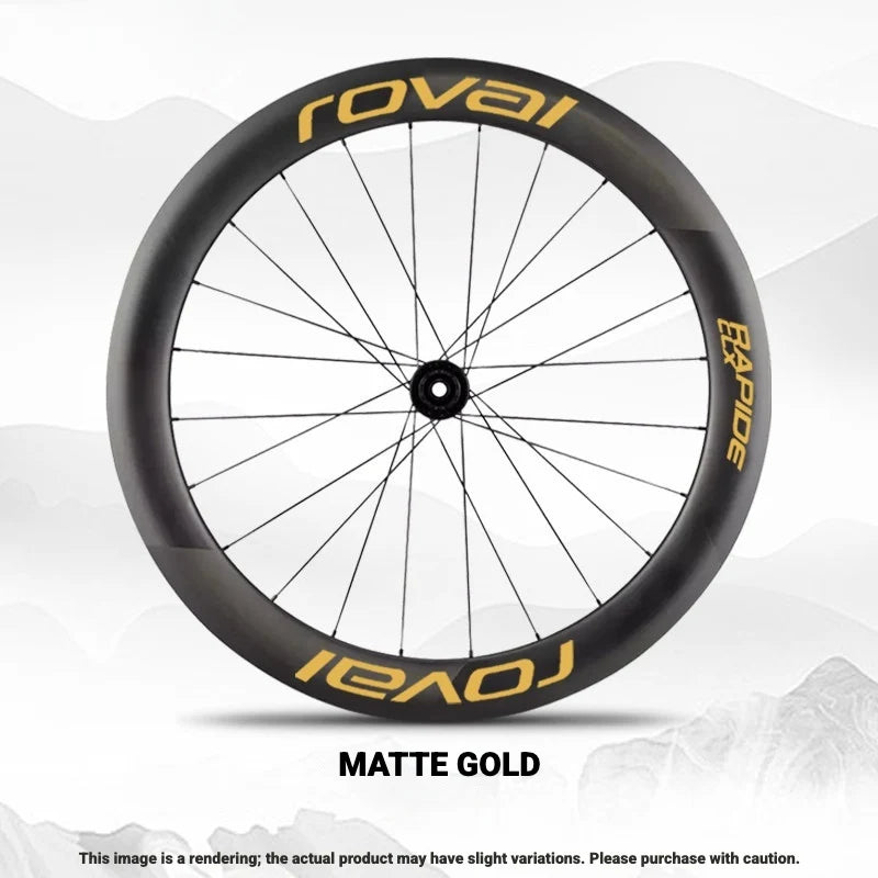 ROVAL RAPIDE CLX II Logo Color Change Sticker Full Set for Two Wheels + Backup Included Matte Gold
