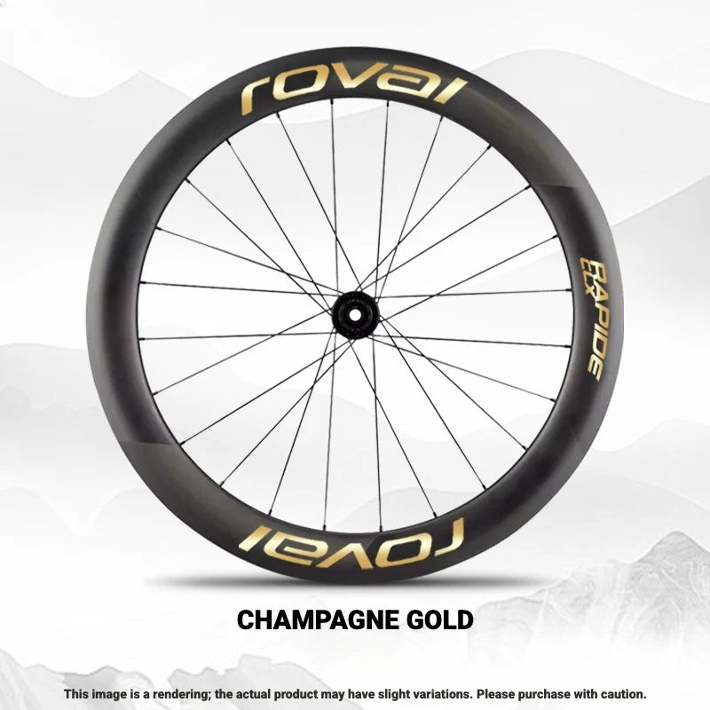ROVAL RAPIDE CLX II Logo Color Change Sticker Full Set for Two Wheels + Backup Included Champagne Gold