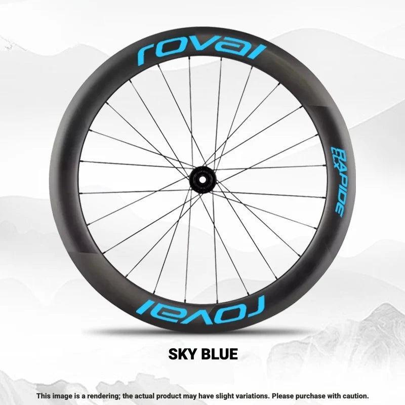 ROVAL RAPIDE CLX II Logo Color Change Sticker Full Set for Two Wheels + Backup Included Sky Blue