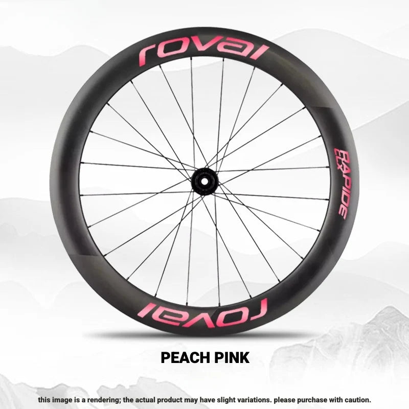 ROVAL RAPIDE CLX II Logo Color Change Sticker Full Set for Two Wheels + Backup Included Peach Pink