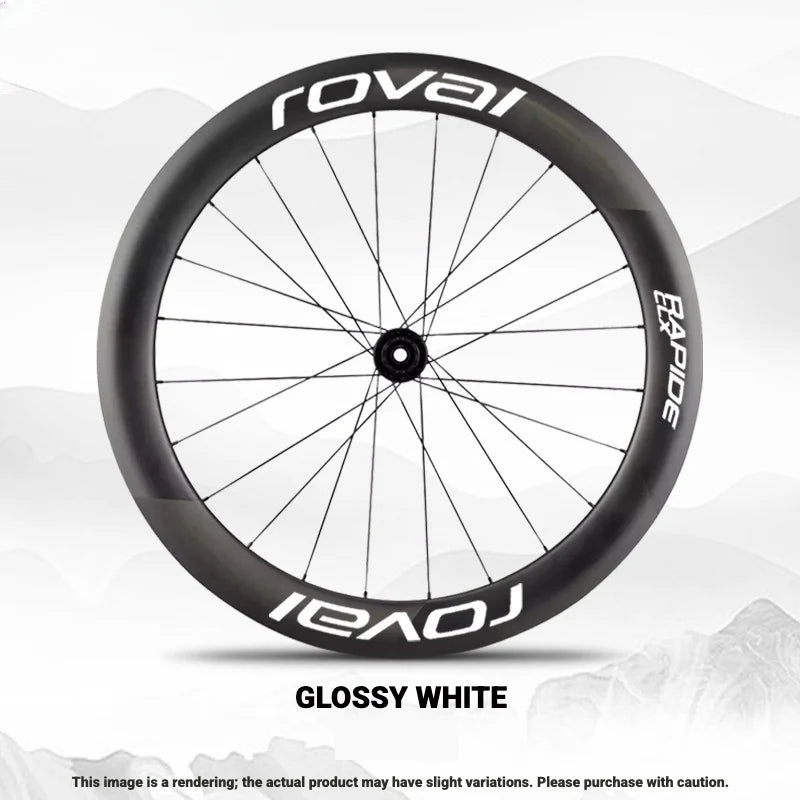 ROVAL RAPIDE CLX II Logo Color Change Sticker Full Set for Two Wheels + Backup Included Gloss White