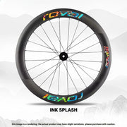 ROVAL RAPIDE CLX II Logo Color Change Sticker Full Set for Two Wheels + Backup Included Ink Splash
