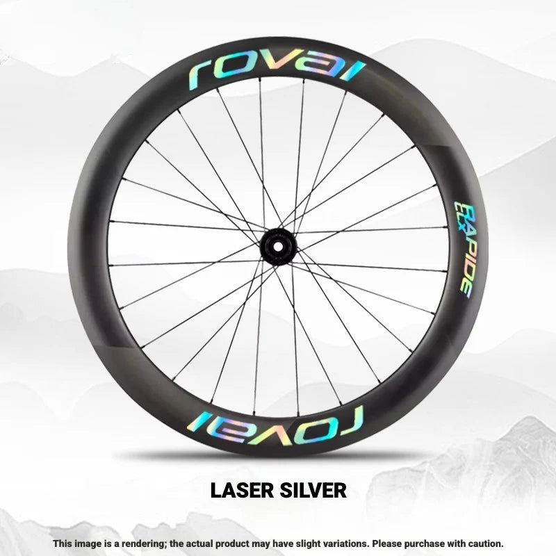 ROVAL RAPIDE CLX II Logo Color Change Sticker Full Set for Two Wheels + Backup Included Laser Silver