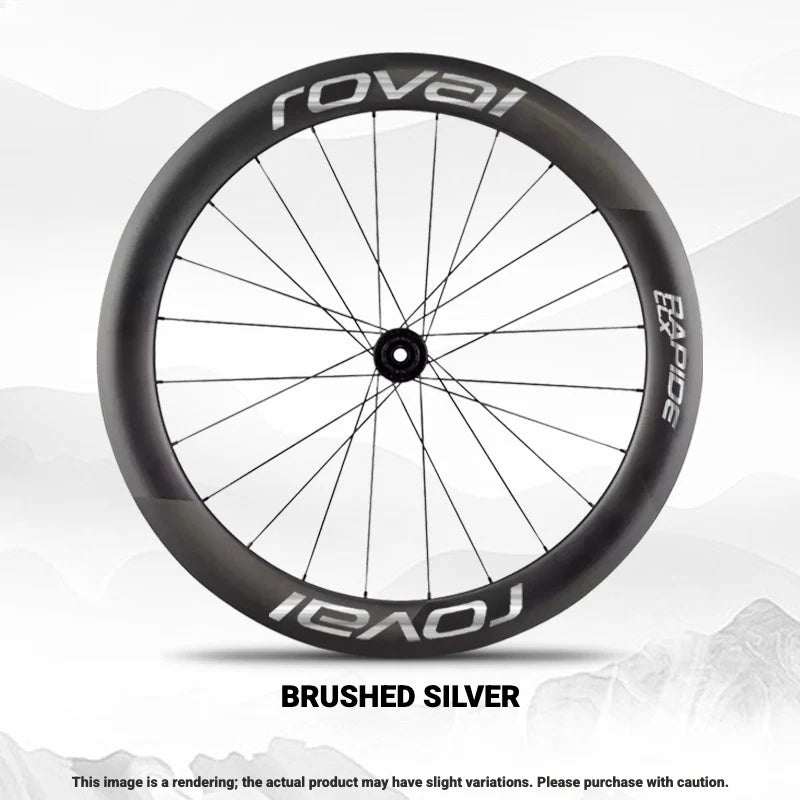 ROVAL RAPIDE CLX II Logo Color Change Sticker Full Set for Two Wheels + Backup Included Brushed Silver