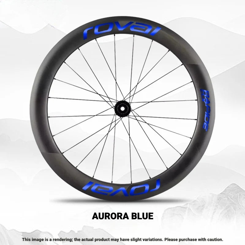 ROVAL RAPIDE CLX II Logo Color Change Sticker Full Set for Two Wheels + Backup Included Aurora Blue