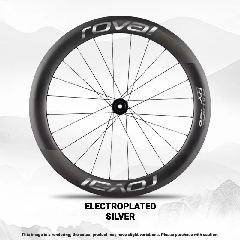 ROVAL RAPIDE CLX II Logo Color Change Sticker Full Set for Two Wheels + Backup Included Chrome Silver