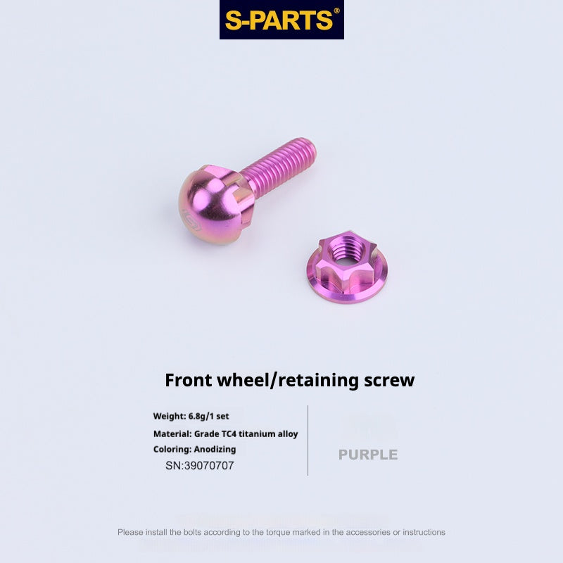 S-PartS Titanium Alloy Birdy Front and Rear Wheel Positioning Bolt Set