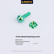 S-PartS Titanium Alloy Birdy Front and Rear Wheel Positioning Bolt Set