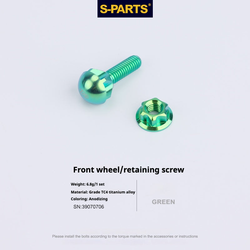 S-PartS Titanium Alloy Birdy Front and Rear Wheel Positioning Bolt Set