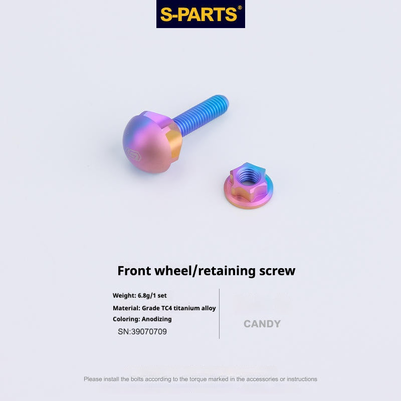S-PartS Titanium Alloy Birdy Front and Rear Wheel Positioning Bolt Set