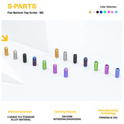 S-PartS Titanium Set Screw M5×12 – Flat End CNC Grade 5 TC4 Titanium Alloy Hex Bolt