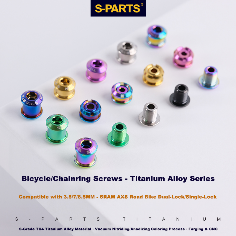 S-Grade TC4 Titanium Alloy Chainring Screws for 3.5 / 7 / 8.5 / 10MM SRAM AXS Road Bikes