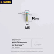 S-PARTS 3D-Printed Titanium Flat Mount Brake Adapter Shimano R8170 Front Caliper Fixing Bolt – Rainbow 1pc