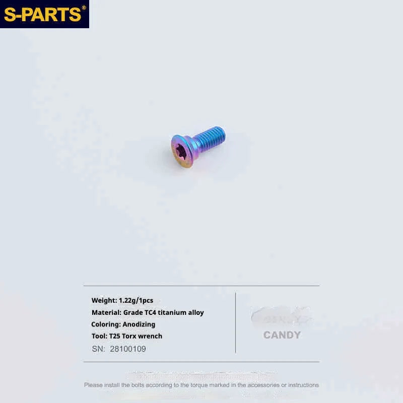 S-PARTS 3D-Printed Titanium Flat Mount Brake Adapter Shimano R8170 Flat Mount Adapter Bolt – Oil Slick 1pc