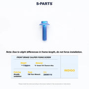 S-PARTS 3D-Printed Titanium Flat Mount Brake Adapter Shimano R8170 Front Caliper Fixing Bolt – Indigo Blue 1pc