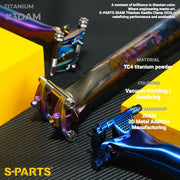 S-PARTS 3DAM 3D-Printed Titanium Saddle Clamp Yoke Kit — 31.8 / 33.9 / 34.9