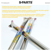 S-PARTS 3DAM 3D-Printed Titanium Saddle Clamp Yoke Kit — 31.8 / 33.9 / 34.9