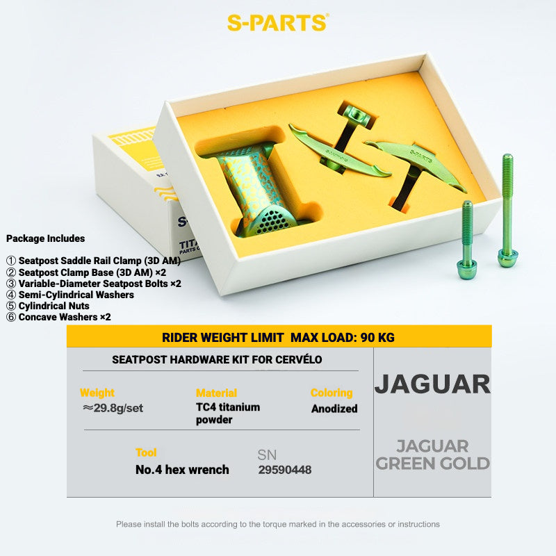 S-PARTS 3DAM Titanium Seatpost Hardware Kit for Cervélo S5 — 3D Printed — 2026 Compatible