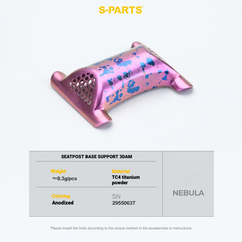 S-PARTS 3DAM Titanium Seatpost Hardware Kit for Cervélo S5 — 3D Printed — 2026 Compatible 3D Seatpost Base Nebula