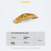 S-PARTS 3DAM Titanium Seatpost Hardware Kit for Cervélo S5 — 3D Printed — 2026 Compatible Saddle Clamp Gold