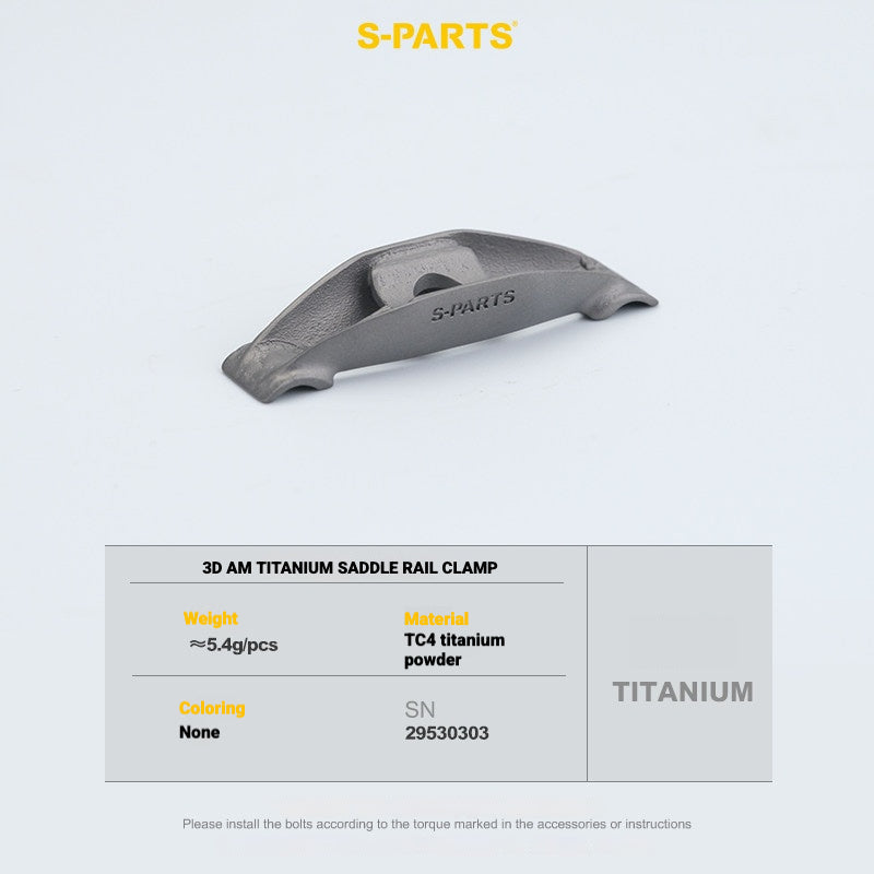 S-PARTS 3DAM Titanium Seatpost Hardware Kit for Cervélo S5 — 3D Printed — 2026 Compatible Saddle Clamp Titanium