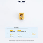 S-PARTS 3DAM Titanium Seatpost Hardware Kit for Cervélo S5 — 3D Printed — 2026 Compatible Cylindrical Nut Gold