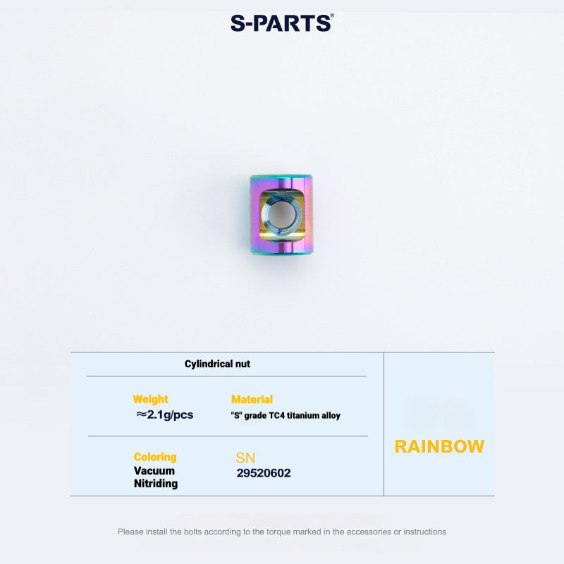 S-PARTS 3DAM Titanium Seatpost Hardware Kit for Cervélo S5 — 3D Printed — 2026 Compatible Cylindrical Nut Rainbow