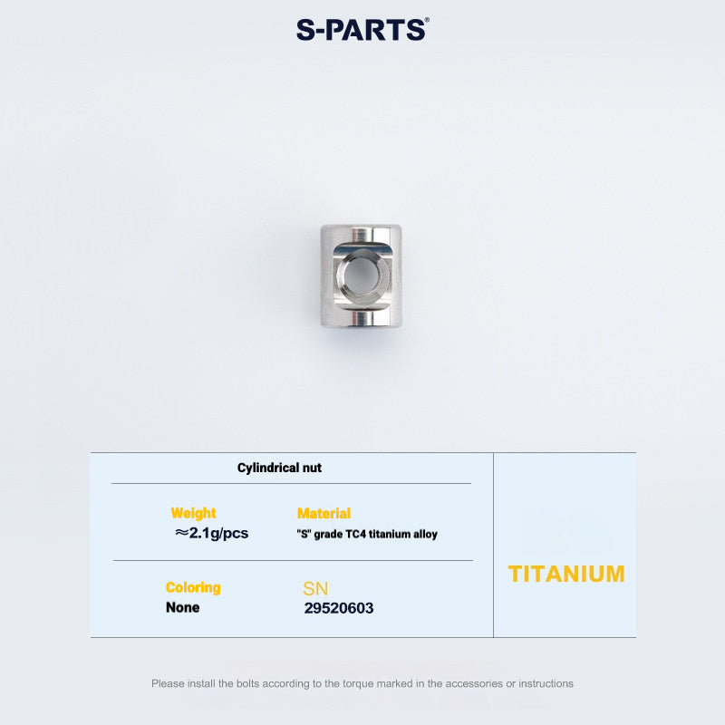 S-PARTS 3DAM Titanium Seatpost Hardware Kit for Cervélo S5 — 3D Printed — 2026 Compatible Cylindrical Nut Titanium