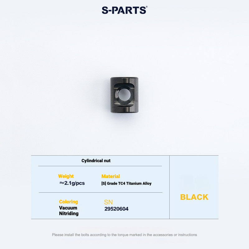 S-PARTS 3DAM Titanium Seatpost Hardware Kit for Cervélo S5 — 3D Printed — 2026 Compatible Cylindrical Nut Black
