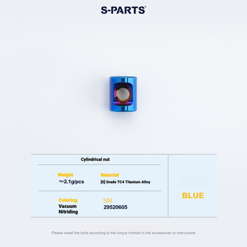 S-PARTS 3DAM Titanium Seatpost Hardware Kit for Cervélo S5 — 3D Printed — 2026 Compatible Cylindrical Nut Blue