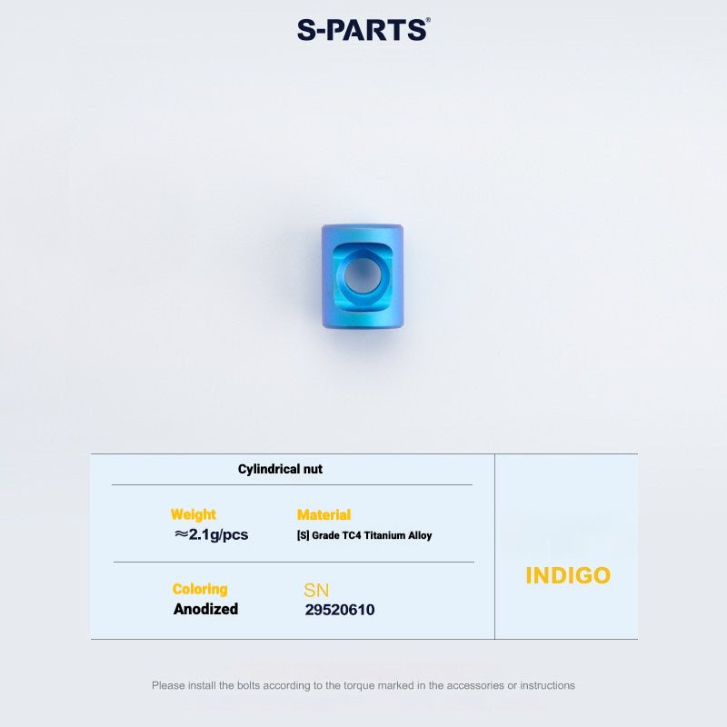 S-PARTS 3DAM Titanium Seatpost Hardware Kit for Cervélo S5 — 3D Printed — 2026 Compatible Cylindrical Nut Indigo