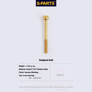 S-PARTS 3DAM Titanium Seatpost Hardware Kit for Cervélo S5 — 3D Printed — 2026 Compatible Front Seatpost Bolt Gold