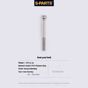 S-PARTS 3DAM Titanium Seatpost Hardware Kit for Cervélo S5 — 3D Printed — 2026 Compatible Front Seatpost Bolt Titanium