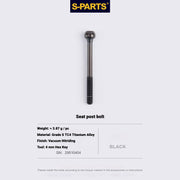 S-PARTS 3DAM Titanium Seatpost Hardware Kit for Cervélo S5 — 3D Printed — 2026 Compatible Front Seatpost Bolt Black