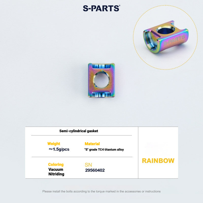 S-PARTS 3DAM Titanium Seatpost Hardware Kit for Cervélo S5 — 3D Printed — 2026 Compatible Semi Cylindrical Washer Rainbow