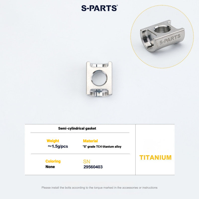 S-PARTS 3DAM Titanium Seatpost Hardware Kit for Cervélo S5 — 3D Printed — 2026 Compatible Semi Cylindrical Washer Titanium