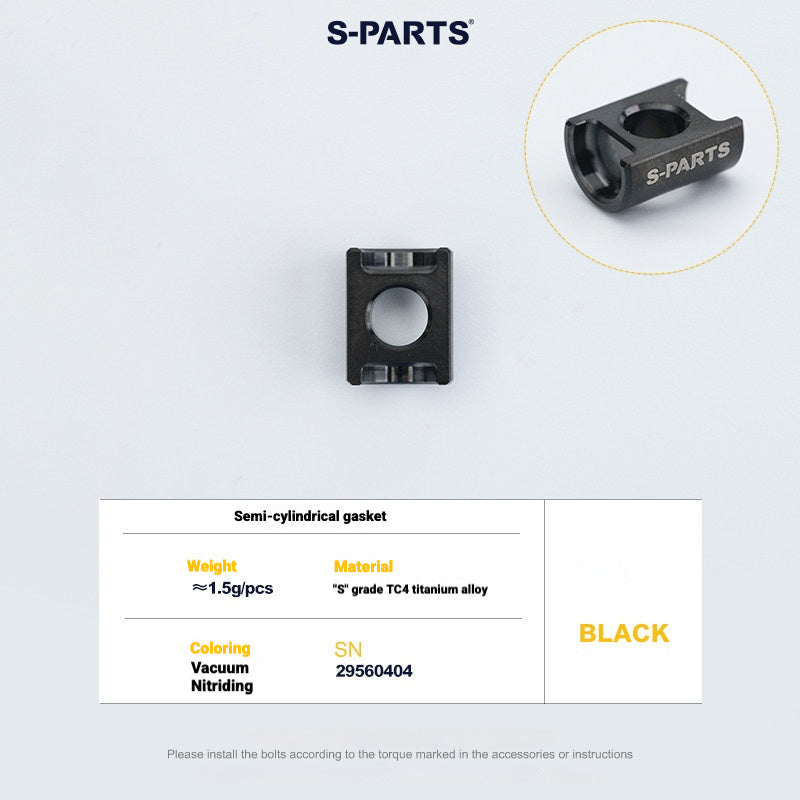 S-PARTS 3DAM Titanium Seatpost Hardware Kit for Cervélo S5 — 3D Printed — 2026 Compatible Semi Cylindrical Washer Black