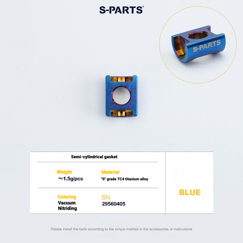 S-PARTS 3DAM Titanium Seatpost Hardware Kit for Cervélo S5 — 3D Printed — 2026 Compatible Semi Cylindrical Washer Blue