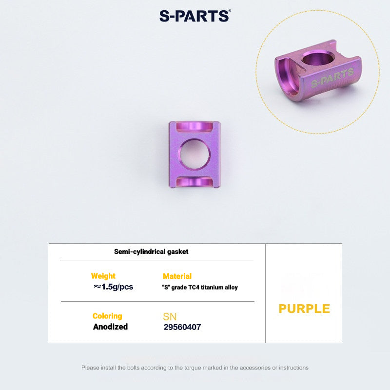 S-PARTS 3DAM Titanium Seatpost Hardware Kit for Cervélo S5 — 3D Printed — 2026 Compatible Semi Cylindrical Washer Purple