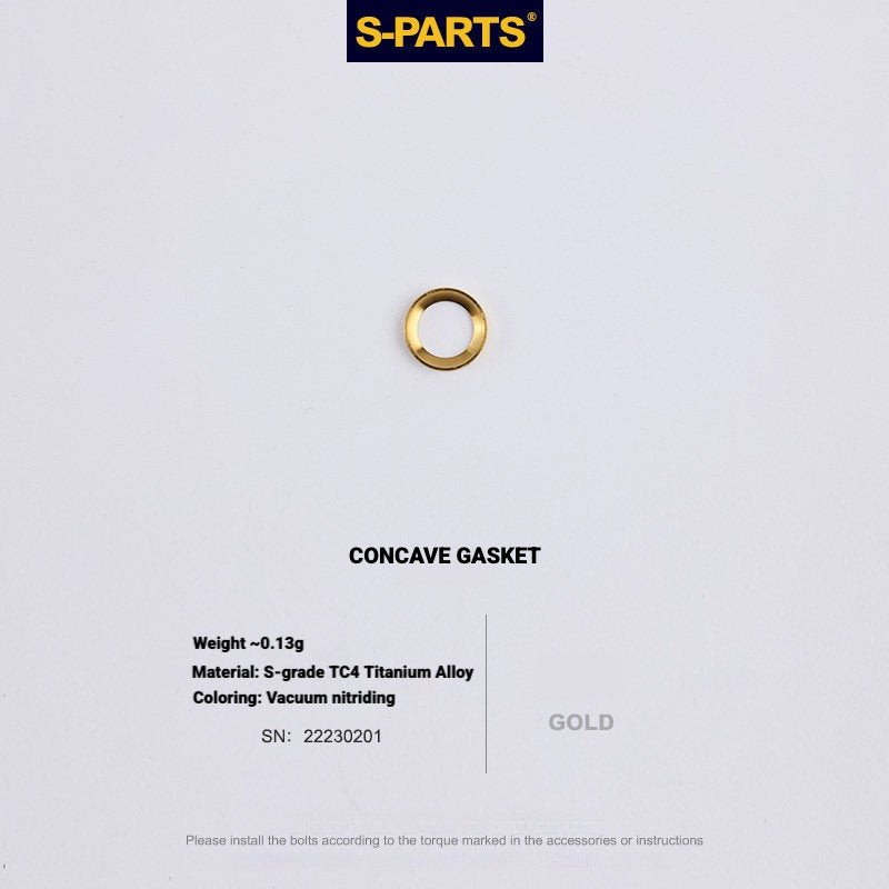 S-PARTS 3DAM Titanium Seatpost Hardware Kit for Cervélo S5 — 3D Printed — 2026 Compatible Concave Washer Gold
