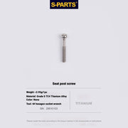 S-PARTS 3DAM Titanium Seatpost Hardware Kit for Cervélo S5 — 3D Printed — 2026 Compatible Rear Seatpost Bolt Titanium