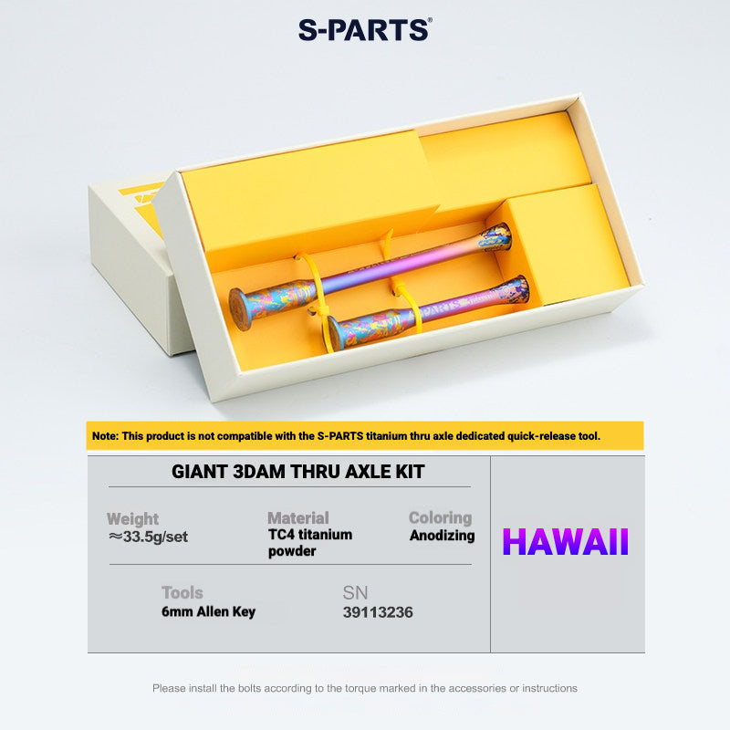 S-PARTS 3DAM Titanium Thru Axle Kit for Giant Road Bikes