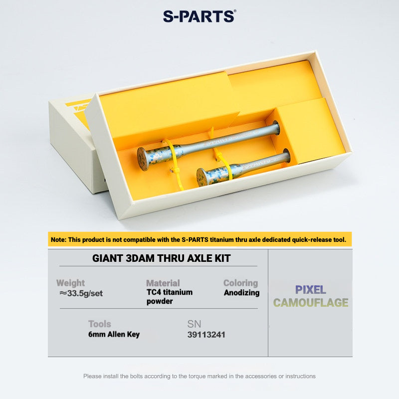 S-PARTS 3DAM Titanium Thru Axle Kit for Giant Road Bikes