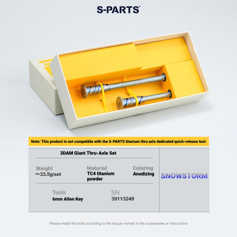 S-PARTS 3DAM Titanium Thru Axle Kit for Giant Road Bikes