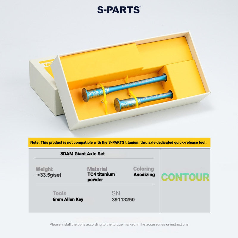 S-PARTS 3DAM Titanium Thru Axle Kit for Giant Road Bikes