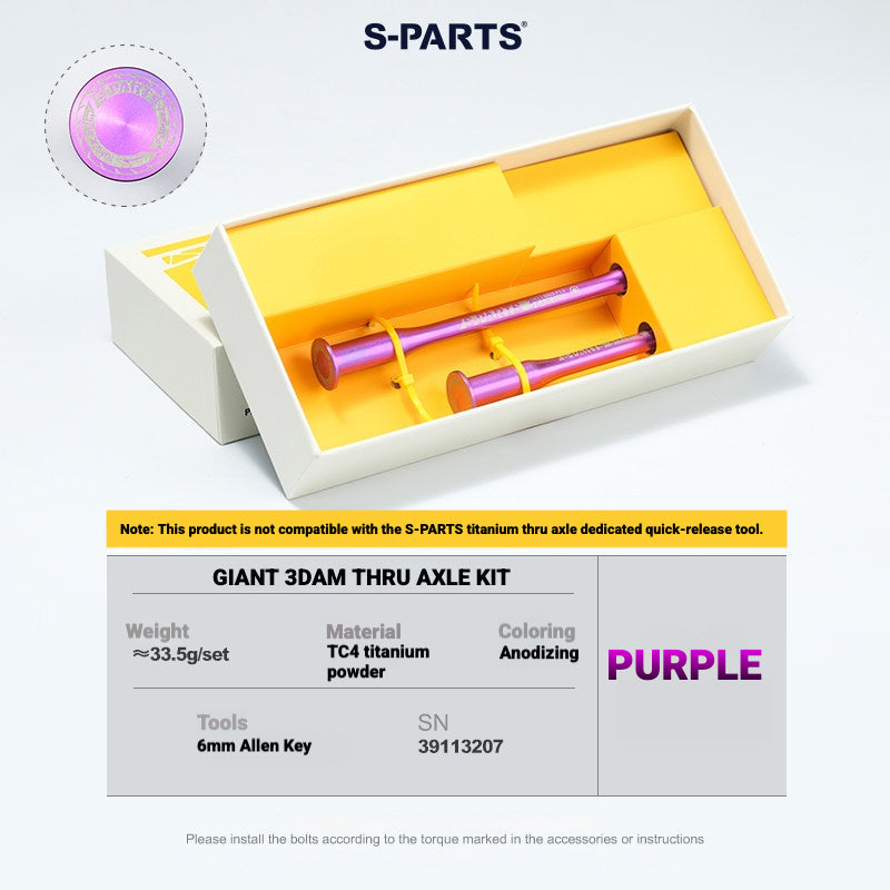 S-PARTS 3DAM Titanium Thru Axle Kit for Giant Road Bikes