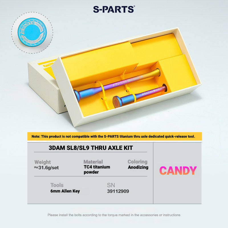 S-PARTS 3DAM Titanium Thru Axle Kit for Specialized Tarmac SL8 SL9