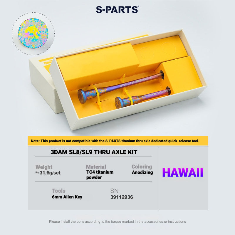 S-PARTS 3DAM Titanium Thru Axle Kit for Specialized Tarmac SL8 SL9